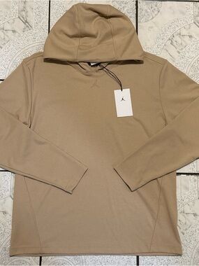 New Jordan Sport Pullover Golf Knit Hoodie Tan Men’s Size Medium HQ8494-248